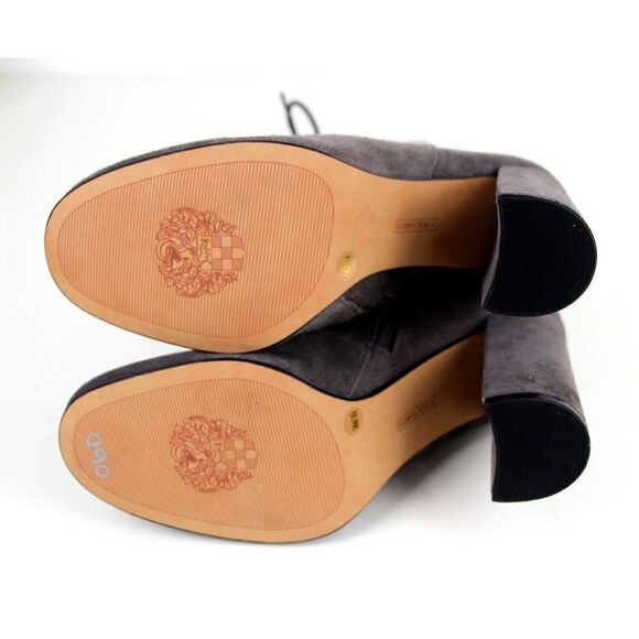 Vince Camuto GRAY GENUINE LEATHER SUEDE LACE UP HIGH ROUND TOE ANKLE BOOTS Sz 9M - Picture 8 of 12